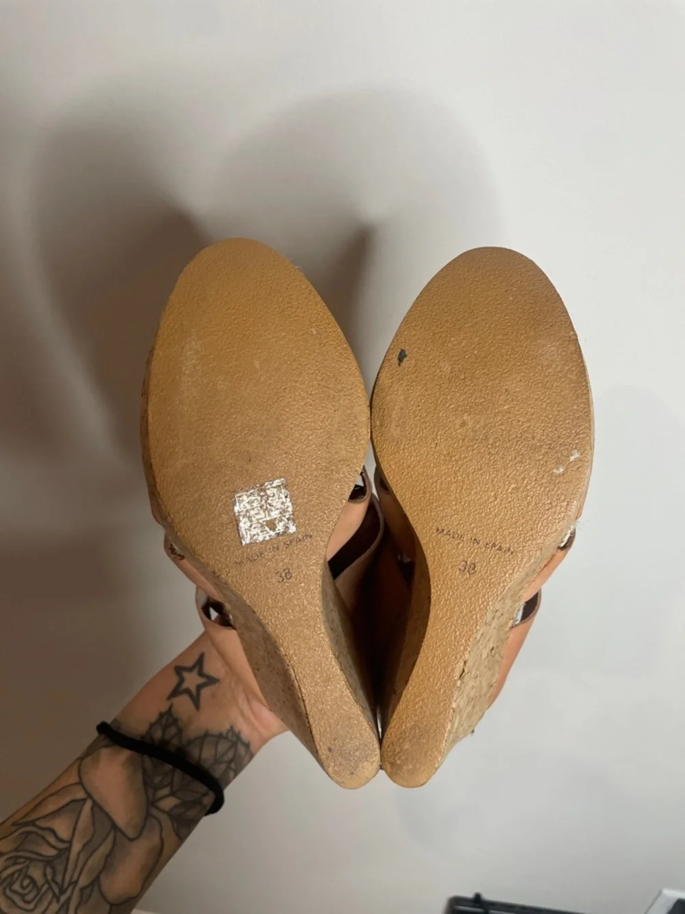 Free People | Vachetta Rose Platform Wedge Sandals Size 8